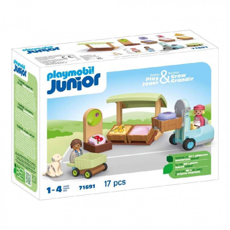 Playmobil Junior Πάγκος Βιολογικών Προϊόντων και Κλαρκ (71691)