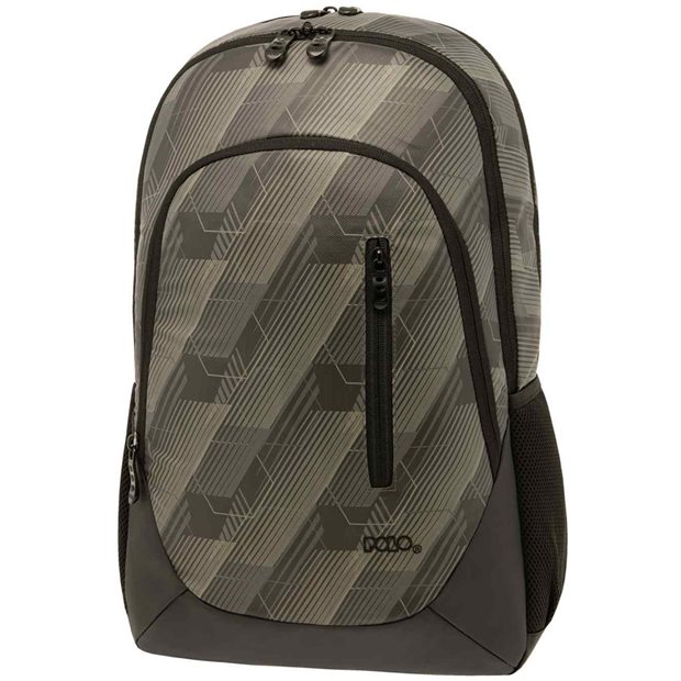 Polo Σακίδιο Πλάτης Smooth Grey Line με Θήκη για Παγούρι 901006-82212 (2023)