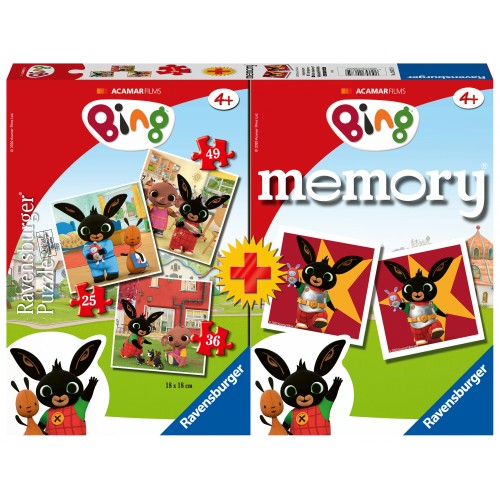 Ravensburger Επιτραπέζιο Memory® + 3 Παζλ Bing (20675)