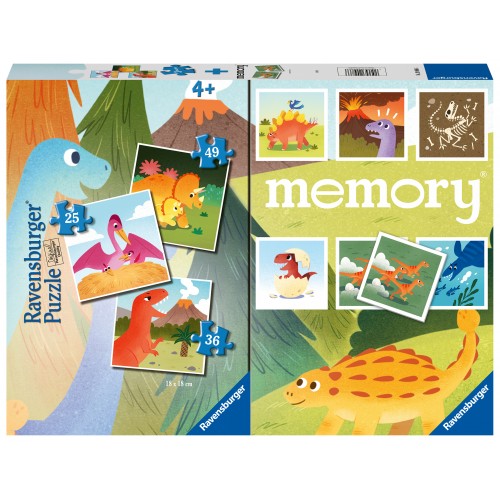 Ravensburger Επιτραπέζιο Memory® + 3 Παζλ Δεινόσαυροι (20986)