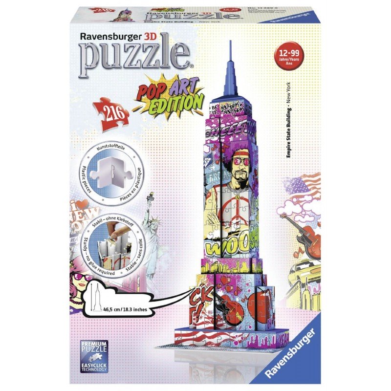 Ravensburger Παζλ 3D 216Τμχ Empire State Building Pop Art