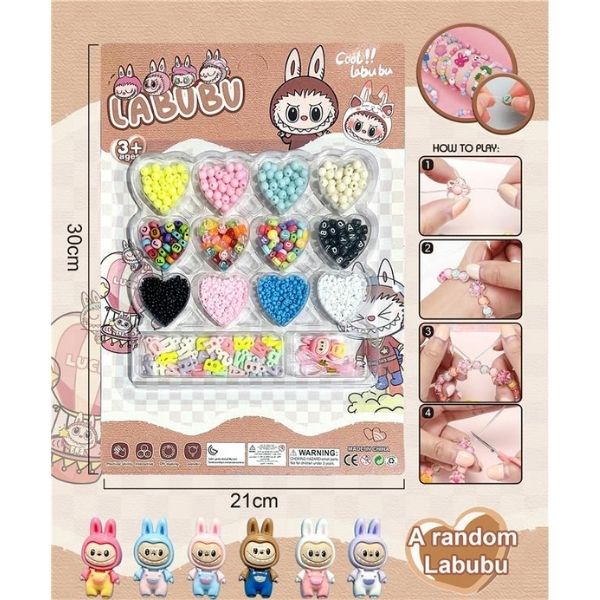 Σετ Χάντρες Πολύχρωμες Για Κοσμήματα Καρδιές