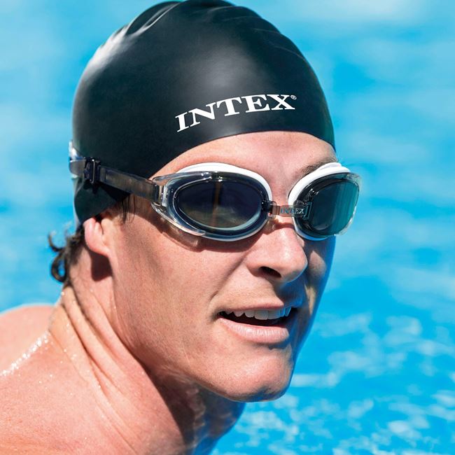 Intex Σκουφάκι Κολύμβησης Μαύρο One Size 8+ (55991)