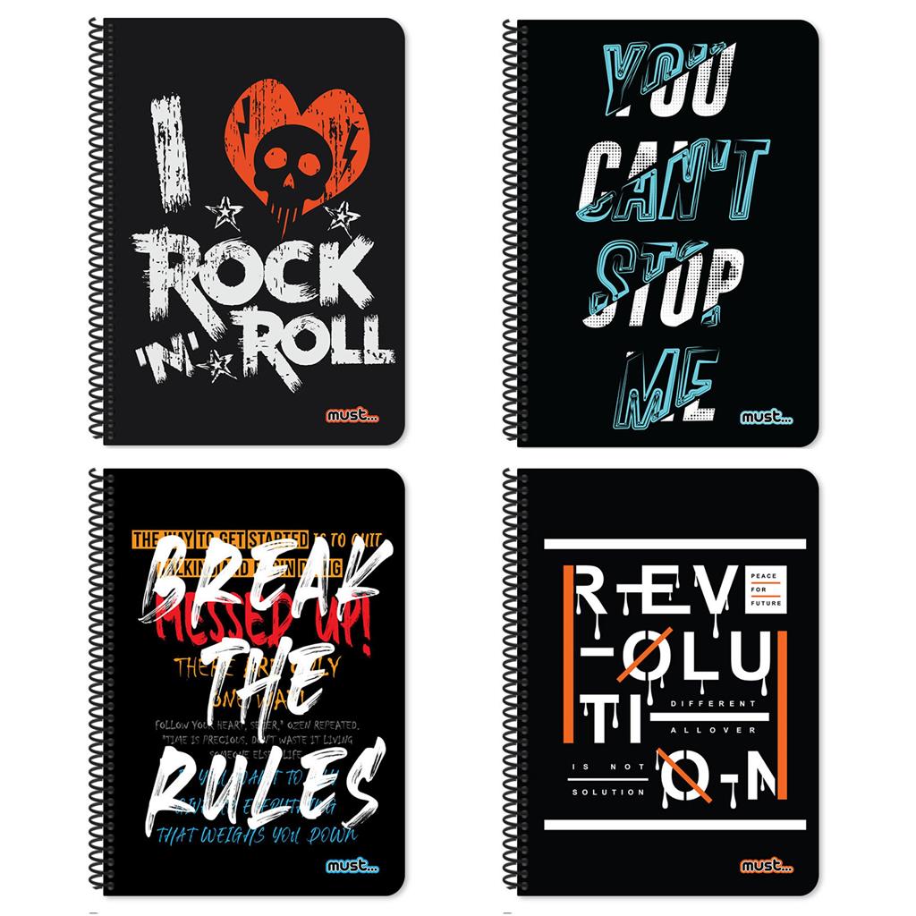 Τετράδιο Σπιράλ 17x25 Must Revolution 1 Θέμα 30 Φύλλα 4 Σχέδια (000584648)