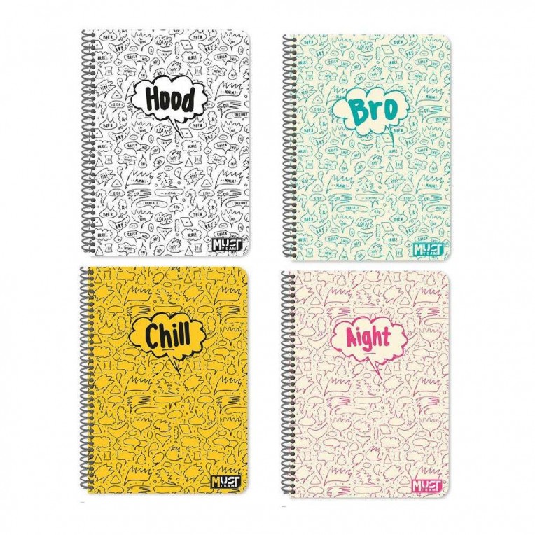 Τετράδιο Σπιράλ 17x25 Must Team Quotes 5 Θέματα 150 Φύλλα 4 Σχέδια (000586590)
