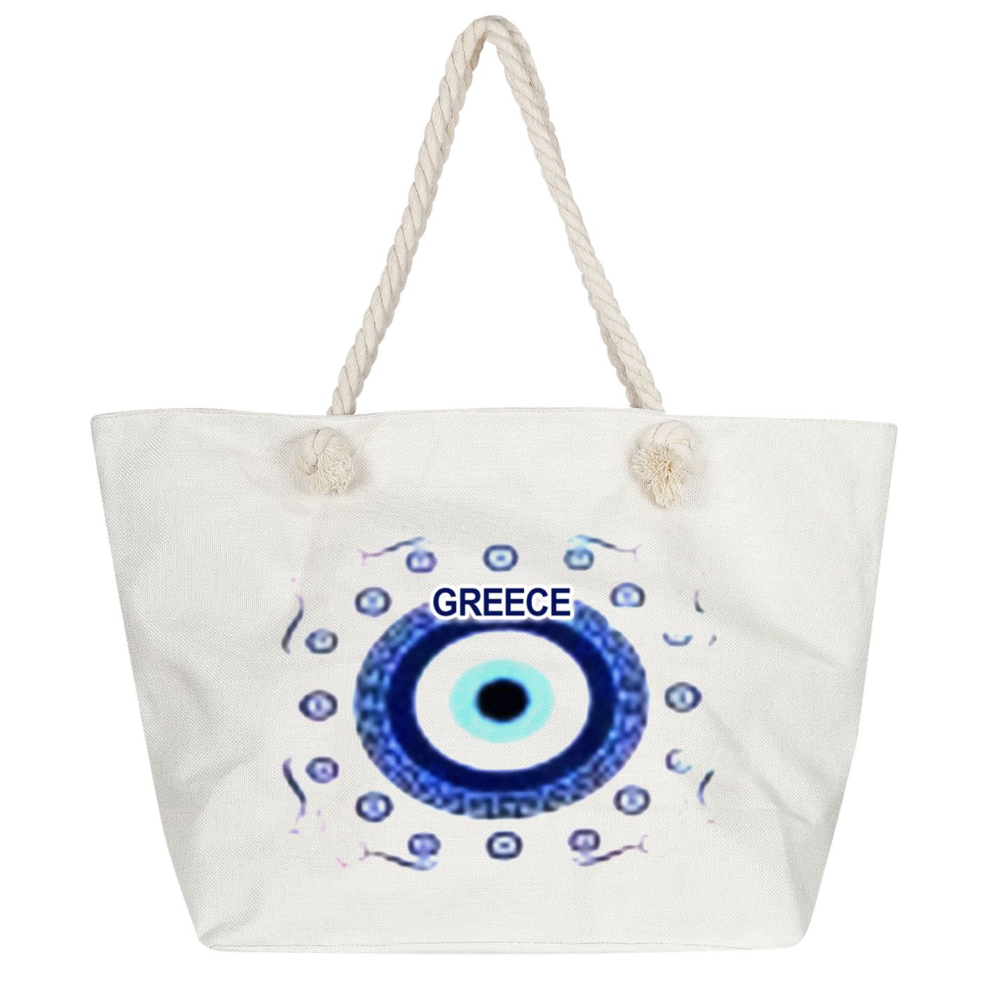Τσάντα Παραλίας Μεγάλη με Μάτι Τριπλό 55x34x17cm