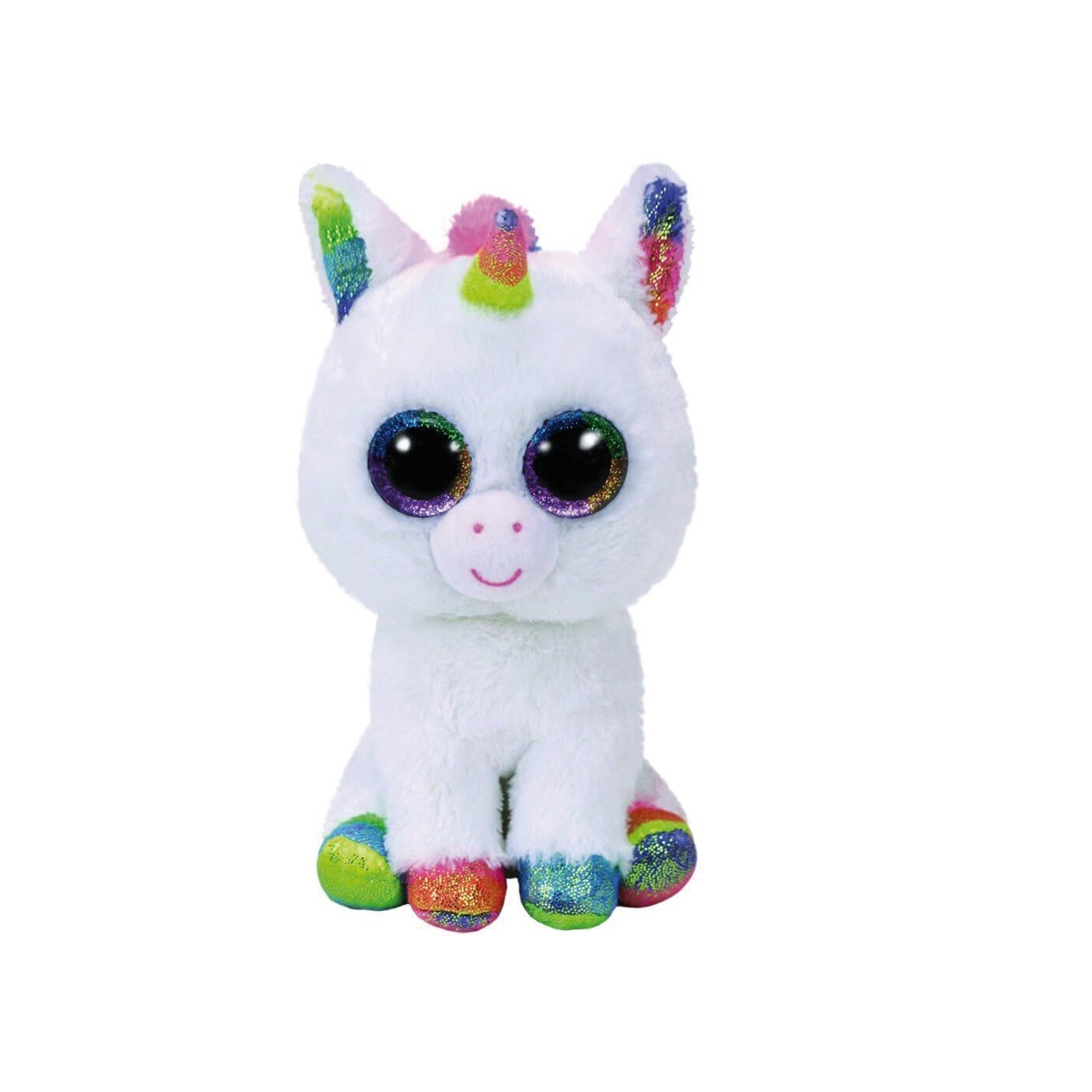 ty Beanie Boos 23cm  Μονόκερος Λευκός Χνουδωτό Πολύχρωμο (1607-37157)