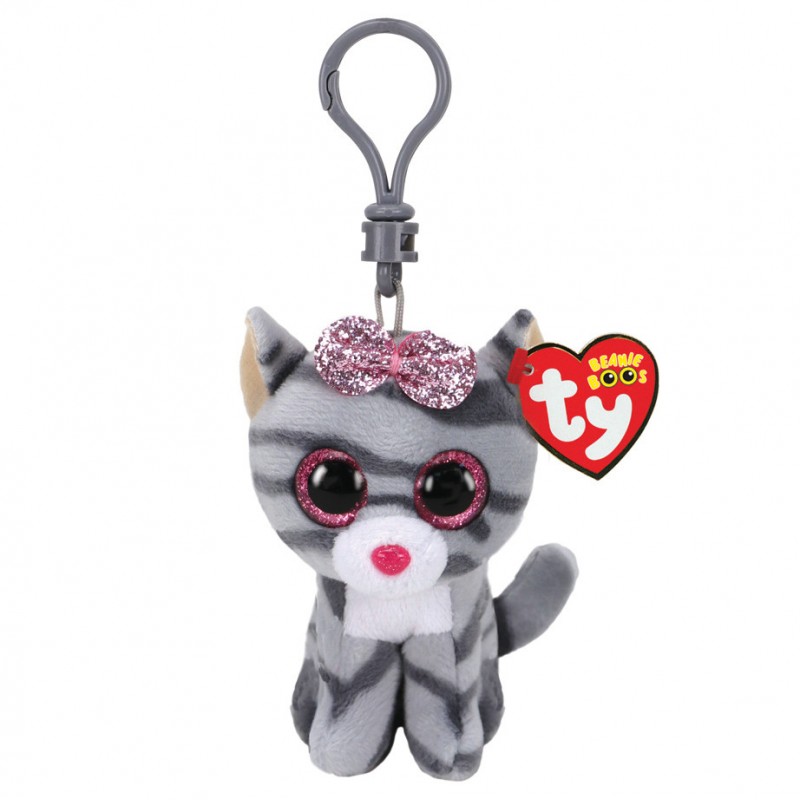 ty Beanie Boos Clip Kiki Χνουδωτό Κλιπ Γάτα Γκρι 8,5Εκ.