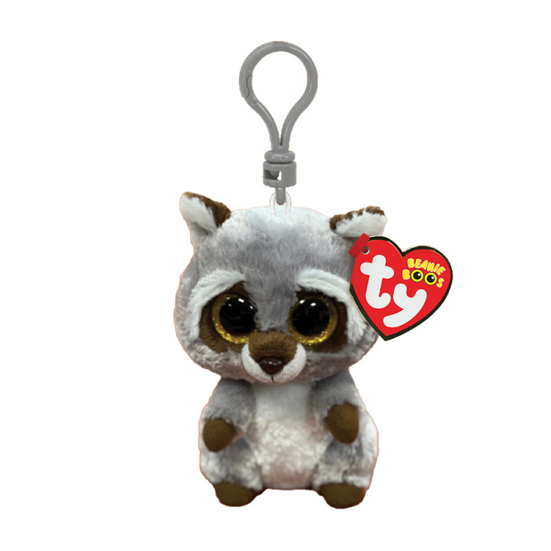 TY Beanie Boos Oakie Χνουδωτό Κλιπ Ρακούν Γκρι 8.5εκ (1607-35252)