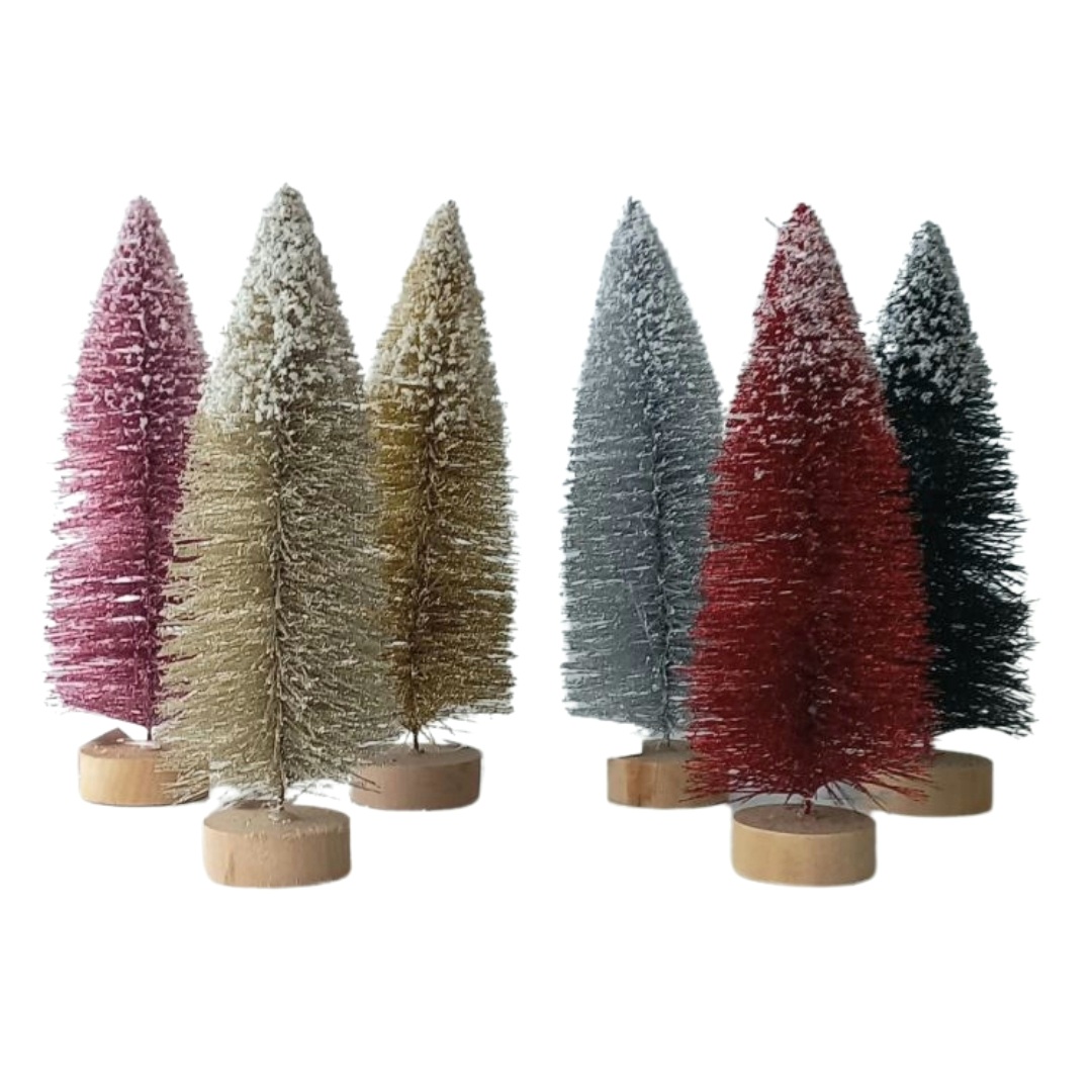 Χριστουγεννιάτικα Διακοσμητικά Δεντράκια Χιονισμένα  Διάφορ;α ΔΧρώματα 28cm