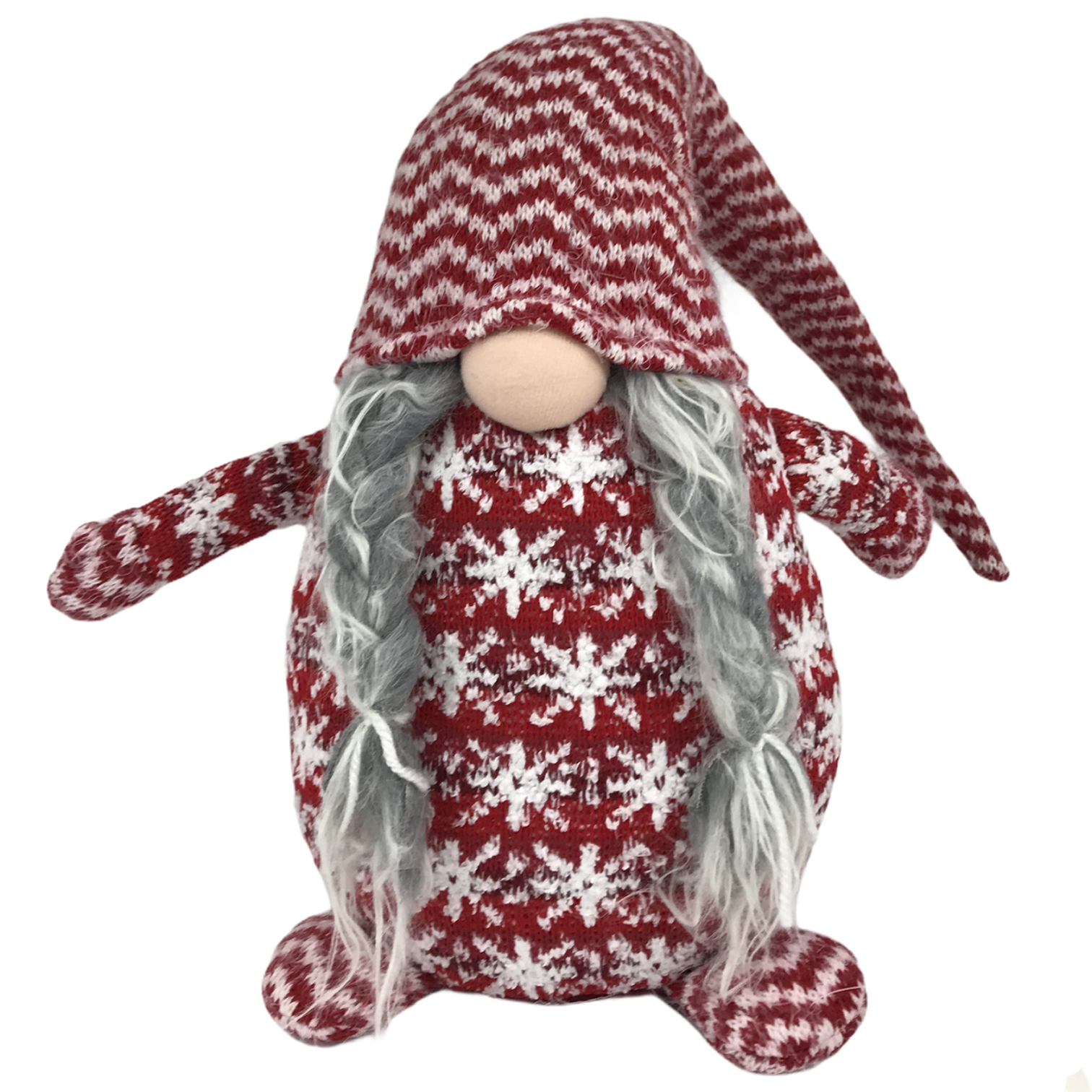 Χριστουγεννιάτικη Διακοσμητική Φιγούρα Άη Βασίλης Gnome Κόκκινος Ζακάρ Ένδυση 30cm