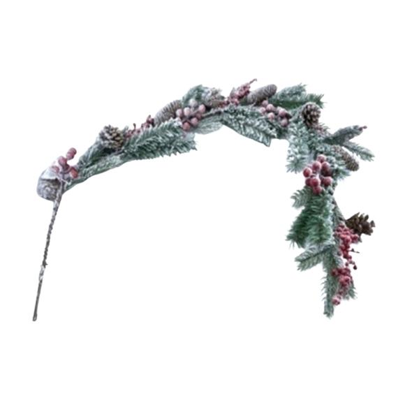 Χριστουγεννιάτική Διακοσμητική Γιρλάντα Χιονισμένη Πεύκο Με Berries 130cm