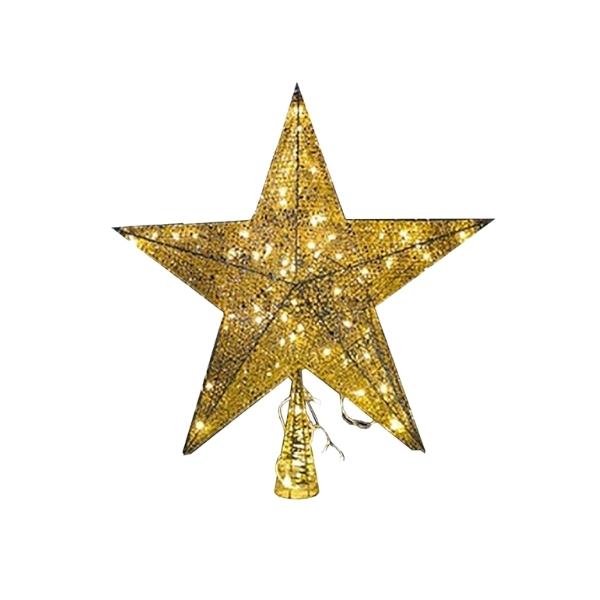 Χριστουγεννιάτικη Κορυφή Δέντρου Μεταλλική Αστέρι 3 Χρώματα 30cm