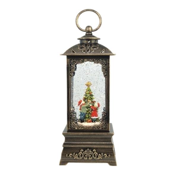 Χριστουγεννιάτικη Μουσική Χιονόμπαλα Φανάρι Τετράγωνο Δέντρο 10,5x10,5x28,5cm