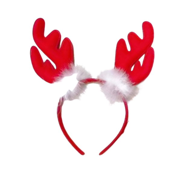 Χριστουγεννιάτικη Στέκα Ταρανδάκι Με Κόκκινα Κέρατα & Γούνα 25x22x1,5cm