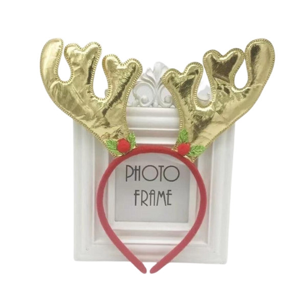 Χριστουγεννιάτικη Στέκα Ταρανδάκι Με Χρυσά Κέρατα 25x22x1,5cm