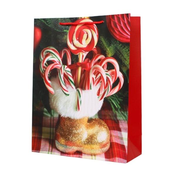 Χριστουγεννιάτικη Τσάντα Δώρου Χάρτινη Διακοσμητικά Χριστουγέννων 4 Σχέδια 31x42x12cm