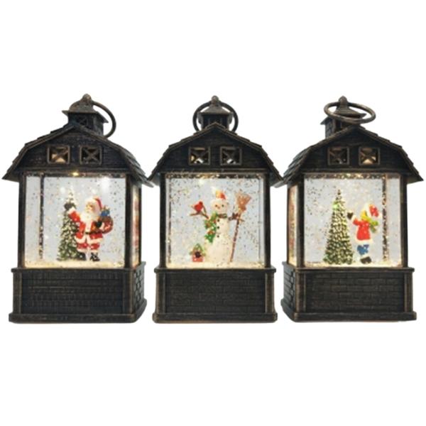 Χριστουγεννιάτικη Χιονόμπαλα Αχυρώνας 4 Σχέδια 13,5x8x4,5cm