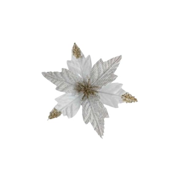 Χριστουγεννιάτικο Αλεξανδρινό Λευκό Χρυσό Φ23cm 15cm