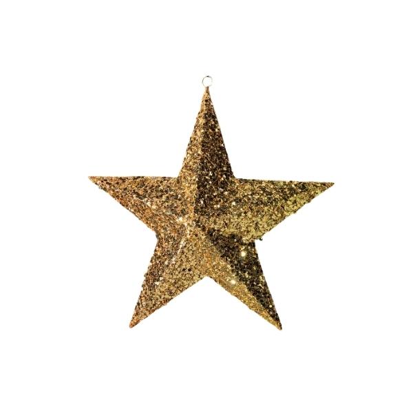 Χριστουγεννιάτικο Διακοσμητικό Αστέρι Μεταλλικό Χρυσό 25cm