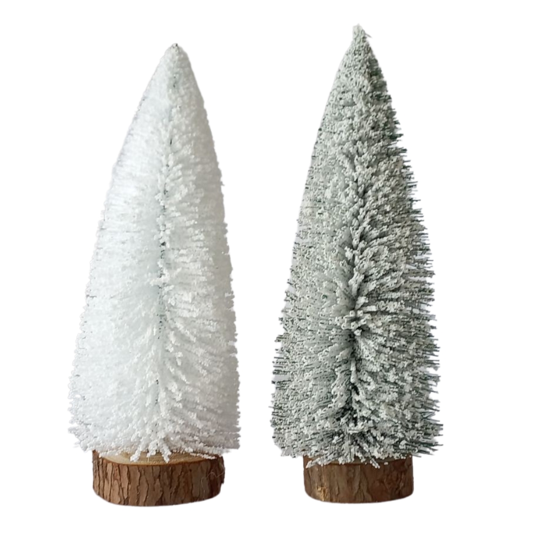 Χριστουγεννιάτικο Διακοσμητικό Δεντράκι Πράσινο/Λευκό Χιονισμένο 30cm