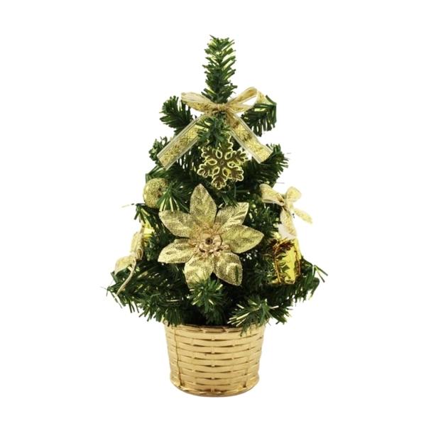 Χριστουγεννιάτικο Διακοσμητικό Δεντράκι Στολισμένο Χρυσό 20cm