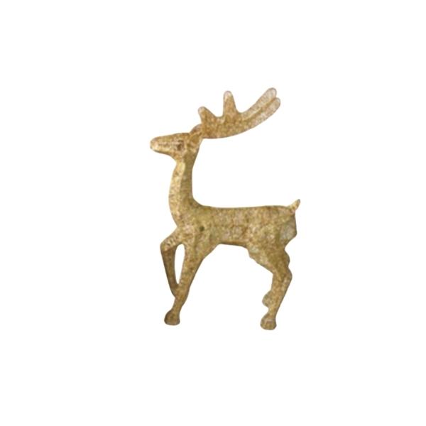 Χριστουγεννιάτικο Διακοσμητικό Ελάφι Μεταλλικό Χρυσό 25cm