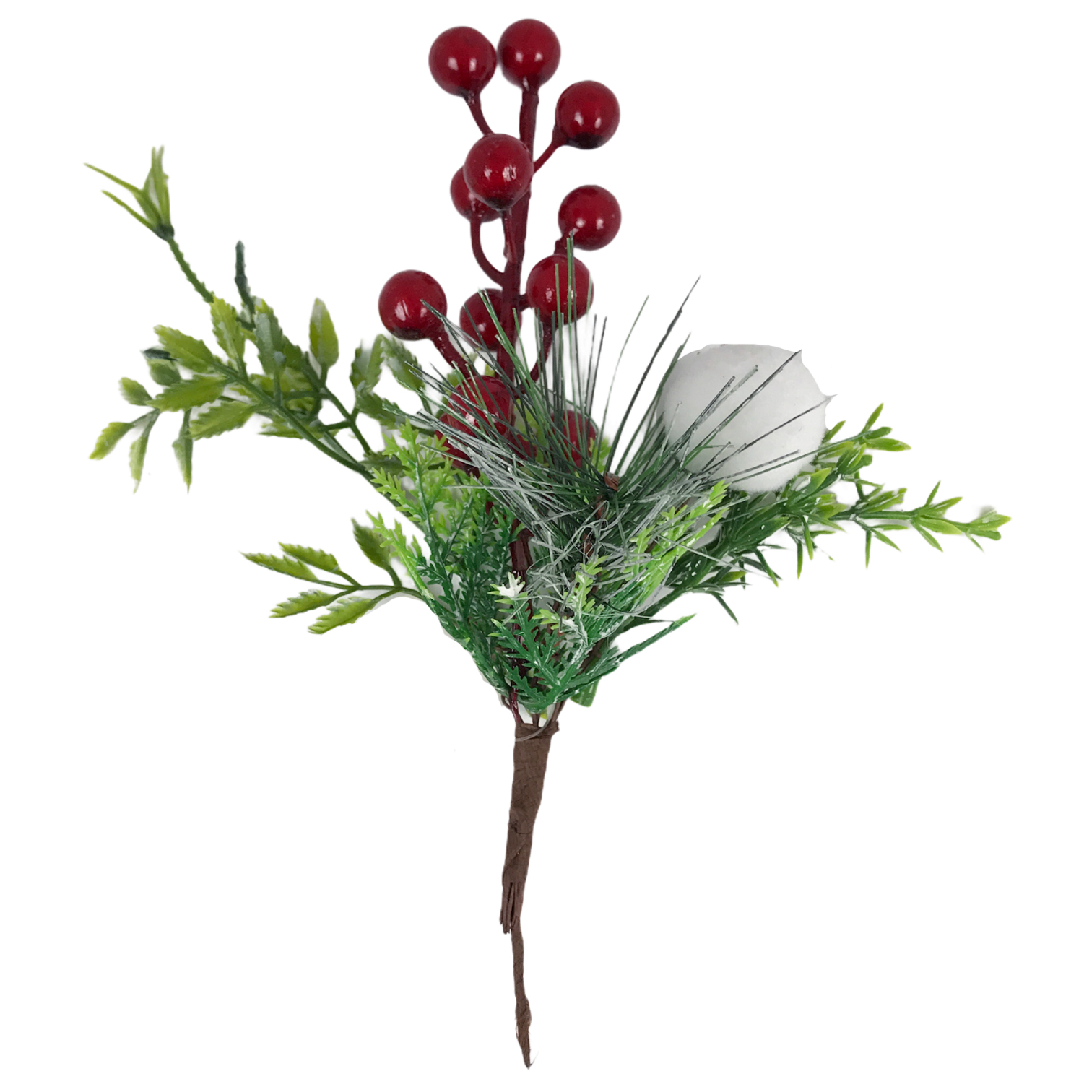 Χριστουγεννιάτικο Διακοσμητικό Κλαδί Berries Βαμβάκι 23cm