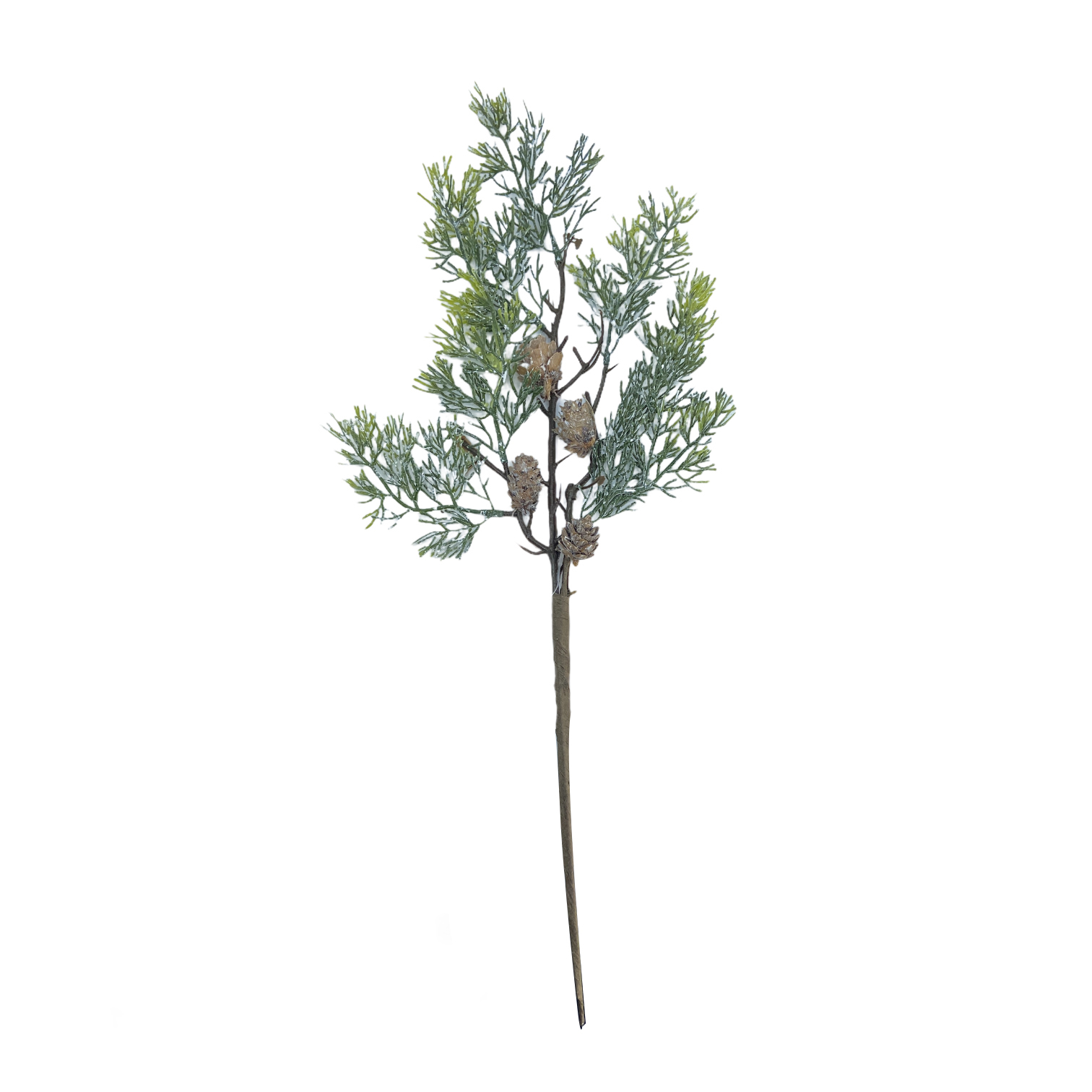 Χριστουγεννιάτικο Διακοσμητικό Κλαδί Πράσινο Κουκουνάρια Χιονισμένο 44cm