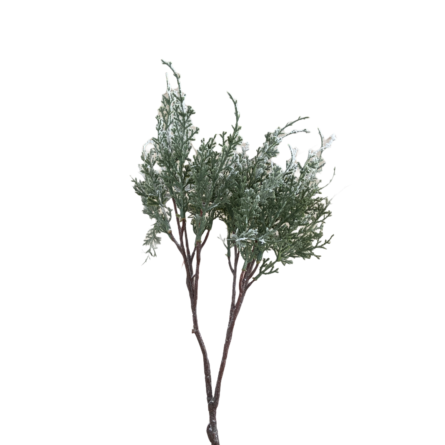 Χριστουγεννιάτικο Διακοσμητικό Κλαδί Πράσινο Χιονισμένο 2 Κλωνάρια 45x20x8cm