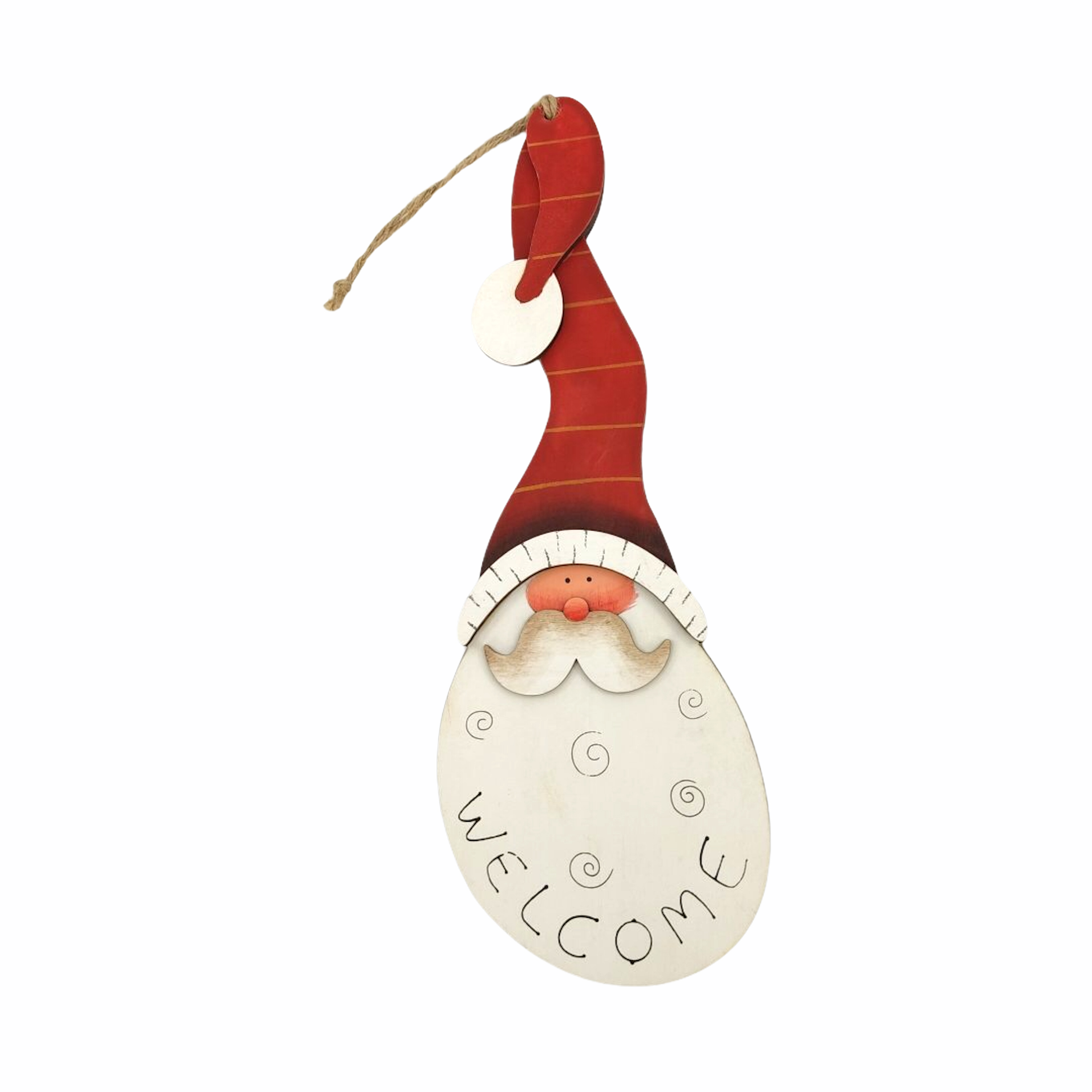 Χριστουγεννιάτικο Κρεμαστό Ξύλινο Άη Βασίλης / Χιονάνθρωπος Welcome 26x14cm