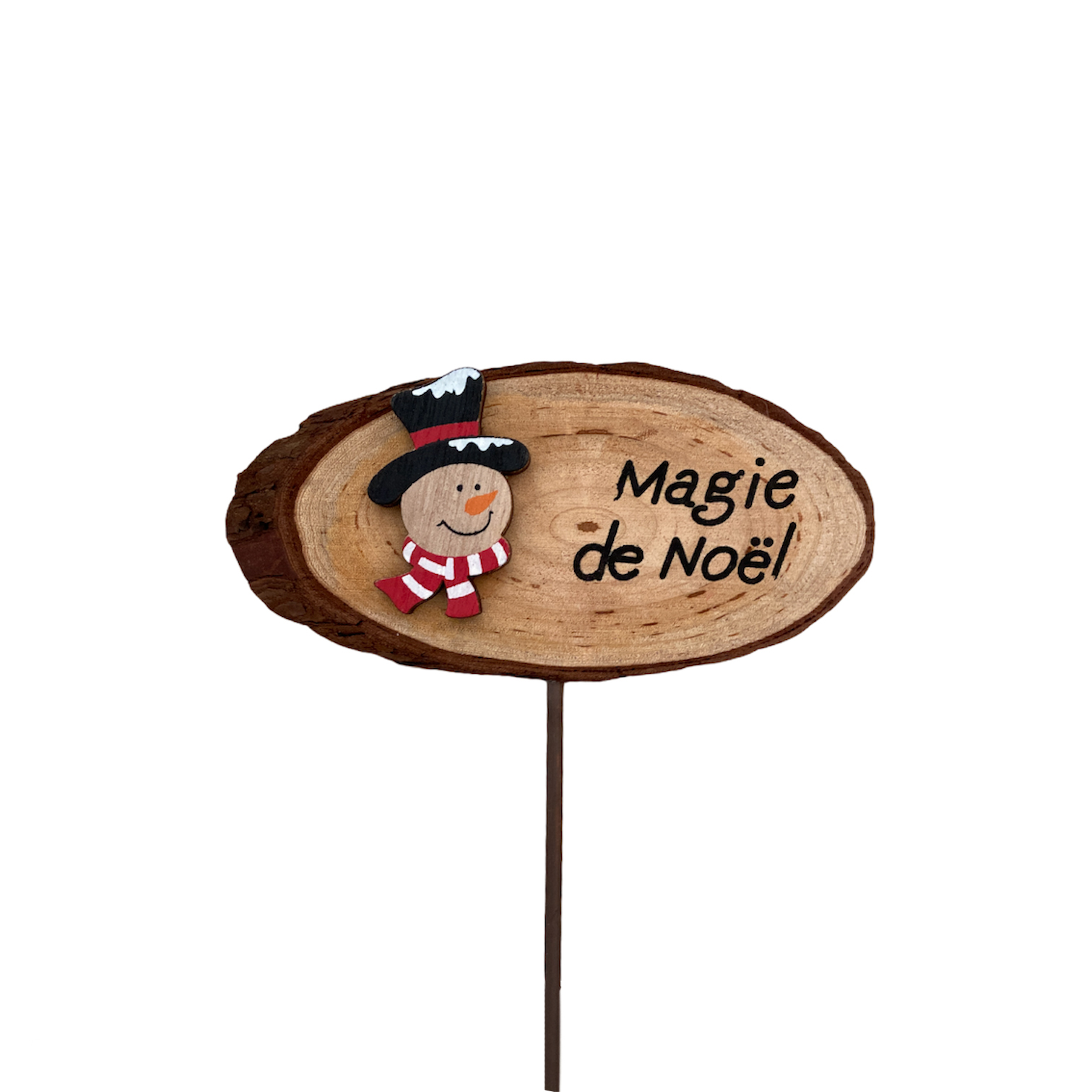 Χριστουγεννιάτικο Διακοσμητικό Ξύλινο Στικ Χιονάνθρωπος Magie De Noel 40x13x1,5cm