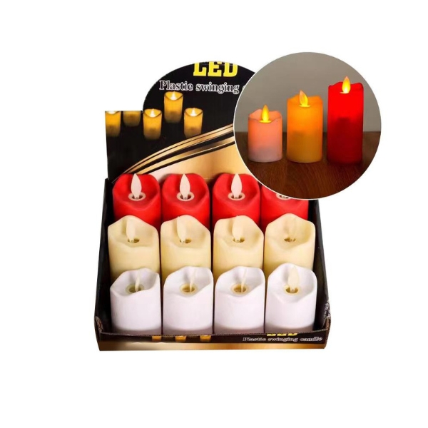 Χριστουγεννιάτικο Κερί Led 3 Χρώματα 5x5x7cm