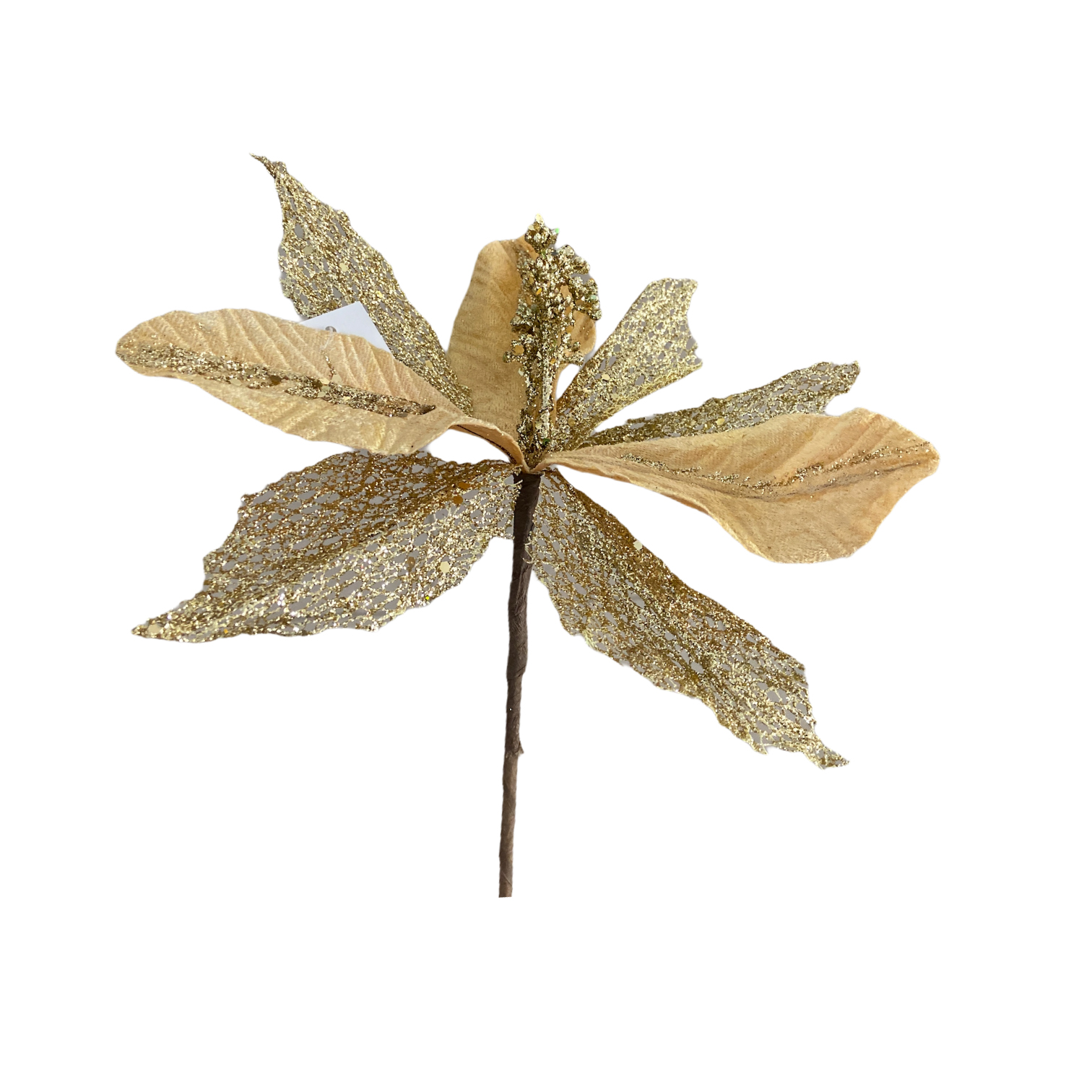 Χριστουγεννιάτικο Διακοσμητικό Αλεξανδρινό Χρυσό Ανάγλυφη Δαντέλα Χρυσή 42cm