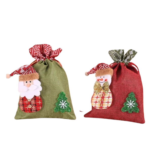 Χριστουγεννιάτικο Πουγκί Με Φιγούρες 2 Σχέδια 30x20x1cm