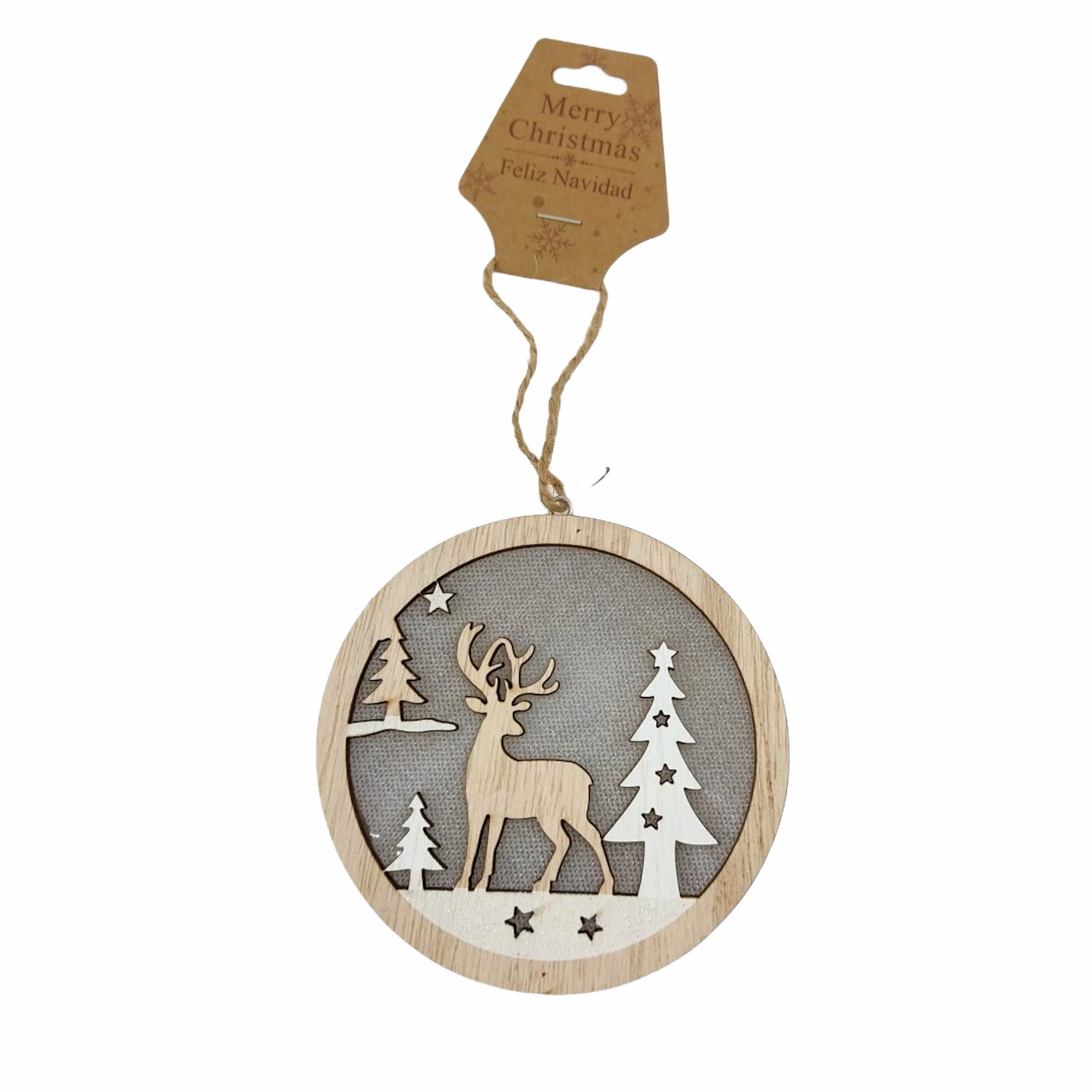 Χριστουγεννιάτικο Στολίδι Δέντρου Ξύλινη Μπάλα Διάφορα Σχέδια  Φως 10. 5x3cm