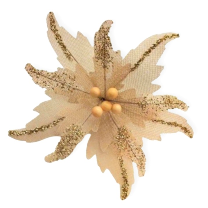 ΧΡΣ Διακοσμητικό Αλεξανδρινό Μπεζ Χρυσό Glitter Φ33 17cm