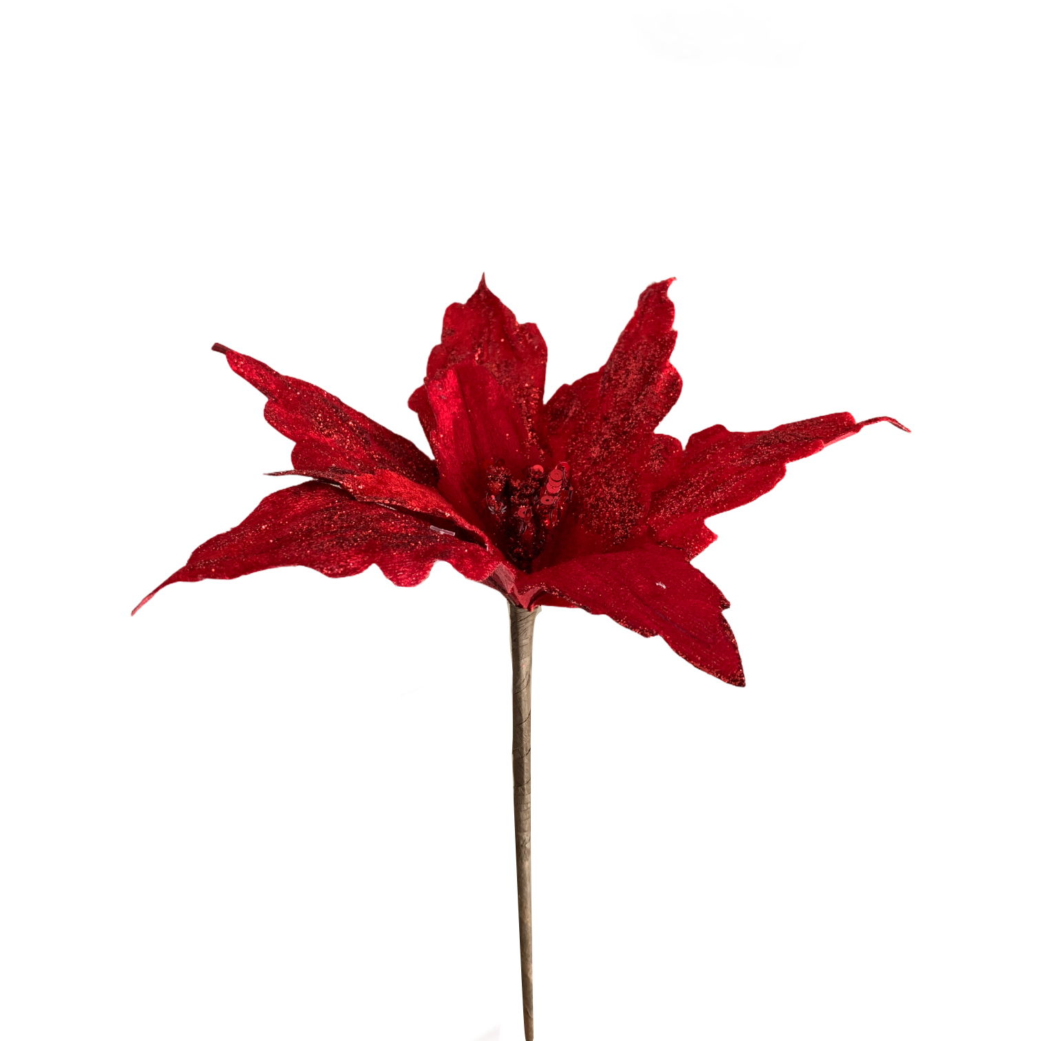 Χριστουγεννιάτικο Διακοσμητικό Αλεξανδρινό Κόκκινο Glitter 45cm